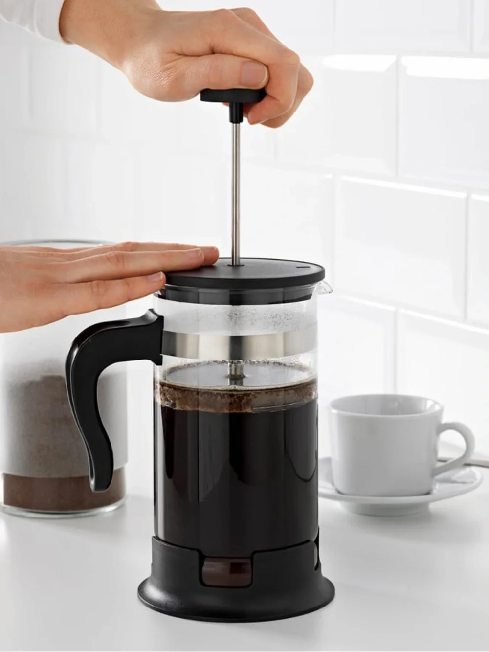 IKEA Black French Press Coffee Maker - Classic Glass Press